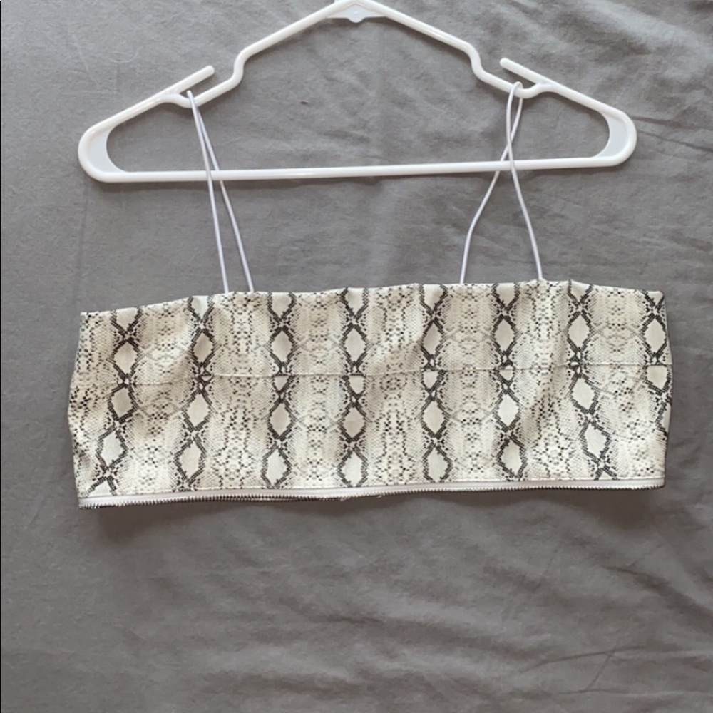 Fashion nova snake skin bandeau top, never worn